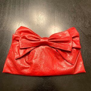 Big Buddha Bailey Red Big Bow Clutch
